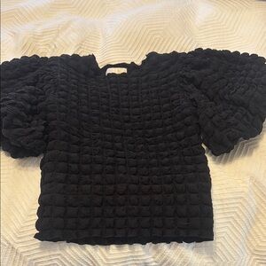 Elegant Black Textured Women's Top